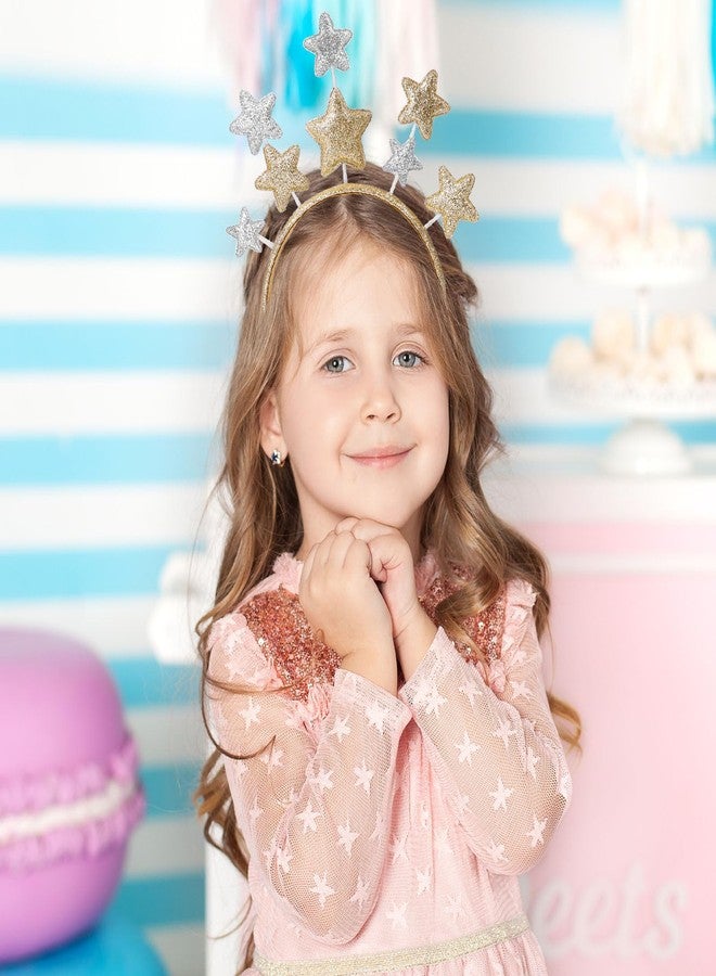 DSLSQD Star Headband, 2 Pieces Hairband with Gold and Silver Star Hair Hoops, Hair Accessories for Party Festival Holiday Birthday Kids Adults, One Size - Image 5